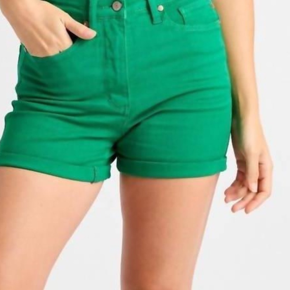 Judy Blue High Waist Green Tummy Control Shorts XL